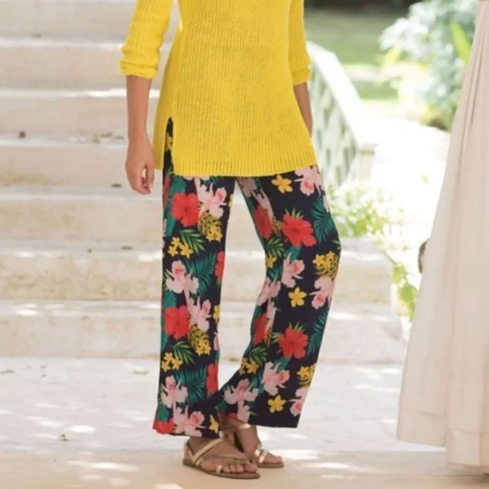 SOFT SURROUNDINGS | Everglade Bright Tropical Hibiscus Pants